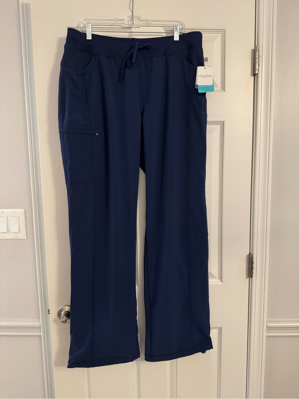 NWT Tall Navy Cherokee Infinity Straight Leg Women Scrubs Pants with 4 Pockets